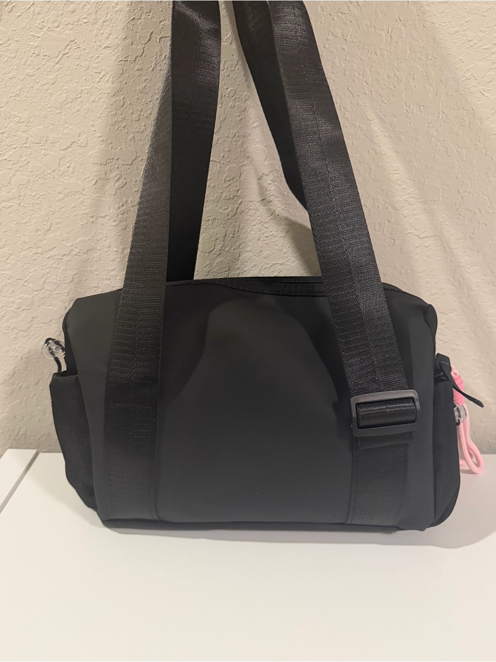 Black Nylon Crossbody Duffel Bag